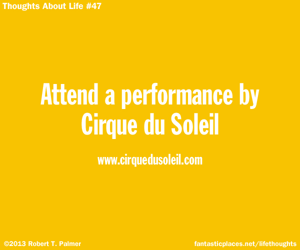 Attend a performance by Cirque du Soleil