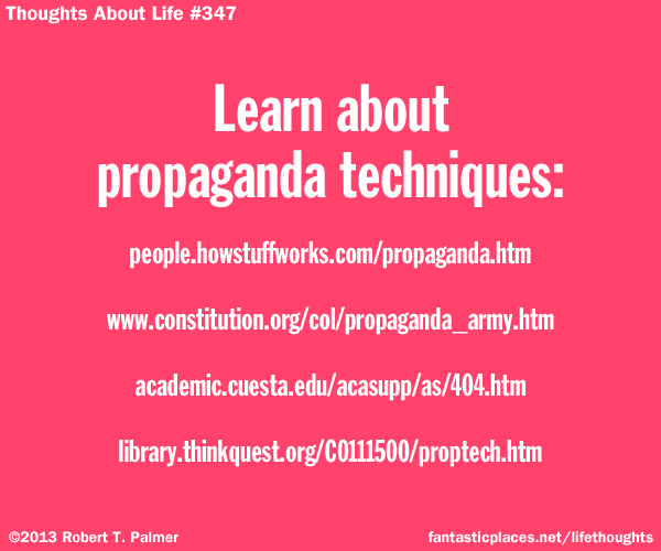 Learn about propaganda techniques: